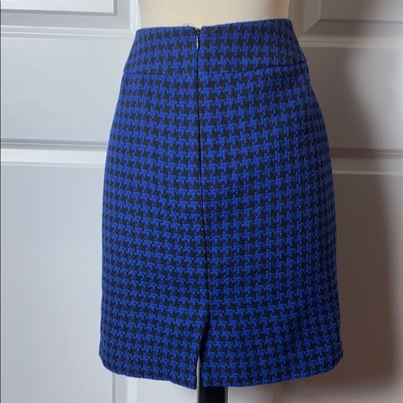 Ann Taylor petite houndstooth blue wool twill - Picture 5 of 13